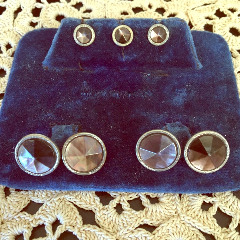 Abalone Cuff Links and Stud Set